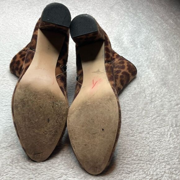 NINE WEST 8.5 Faux Fur Cheetah Animal Print Bootie Boots - Picture 6 of 11